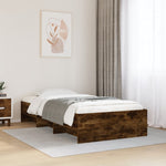 Bed Frame without Mattress Smoked Oak 100x200 cm Engineered Wood 3295671