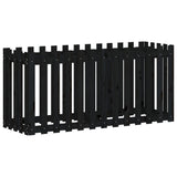Garden Raised Bed with Fence Design Black 150x50x70 cm Solid Wood Pine 832499