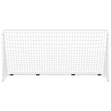 Football Goal with Net White 366x122x182 cm Steel 93371