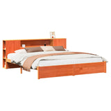 Bed Frame with Storage Headboard with Headboard 2 pcs Wax Brown 3422736