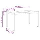 Dining Tables 140 x 80 x 75 cm METAL 892645