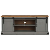 TV Cabinet HALDEN 2 Sliding Doors Grey 150x40x60 cm Solid Wood 4018415