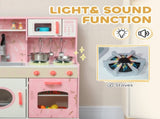 Play Kitchen, Kids Kitchen Set with Lights and Sounds, Double Stoves, Ice Maker, Chalkboard for 3 T3398P422355