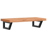Basin Shelf Wall Mounted Steel and Solid Wood Beech 3302375