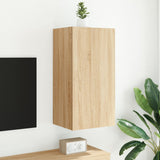 TV Wall Cabinet with LED Lights Sonoma Oak 40.5x35x80 cm 837262