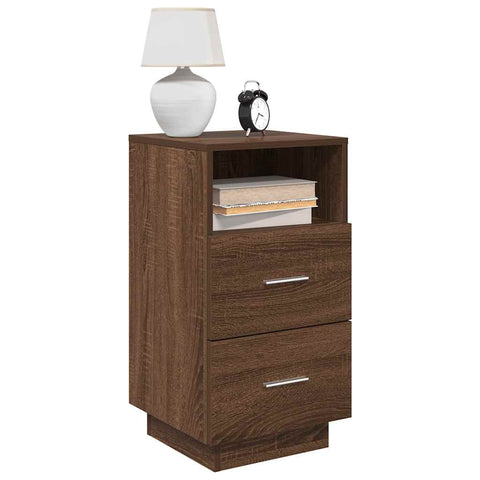 ZNTS Bedside Cabinets 2 pcs with 2 Drawers Brown Oak 36x36x68 cm 858591