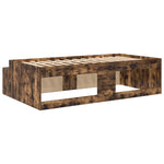 Storage Bed Frame Smoked oak 100 x 200 cm Engineered wood 3335185
