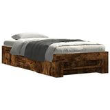 Bed Frame without Mattress Smoked Oak 100x200 cm Engineered Wood 3295489