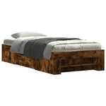 Bed Frame without Mattress Smoked Oak 90x200 cm Engineered Wood 3295496