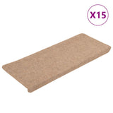 Stair Mats Self-adhesive 15 pcs 65x24.5x3.5 cm Beige 343476