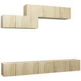 6 Piece TV Cabinet Set Sonoma Oak Engineered Wood 3079045