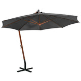 Hanging Garden Parasol Anthracite Solid Fir Wood Large 313768