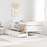 Bed Frame without Mattress White 100x200 cm Solid Wood Pine 3307129