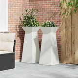 Pillar Planter 2 pcs White 40 x 40 x 100 cm 873855