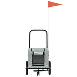 Pet Bike Trailer Grey Oxford Fabric and Iron 93972