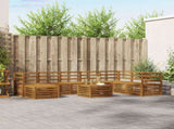 Outdoor Sofa Set 9 pcs Natural Solid Acacia Wood 3375309