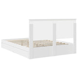 Storage Bed with Headboard White 150 x 200 cm Engineered Wood 3411194