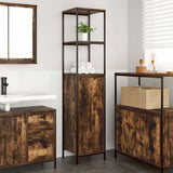 Bathroom Cabinet with Shelves Smoked Oak 36x35x165 cm 861909