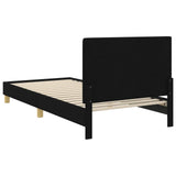 Children's Bed Frame with Headboard Black 90 x 200 cm Fabric 42011001