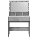 Dressing Table with LED Concrete Grey 80x41x134.5 cm 848188