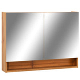 LED Bathroom Mirror Cabinet Oak 80x15x60 cm MDF 323606