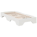 ZNTS Bed Frame No Mattress Stackable White 90x190 cm Single Solid Wood 859209