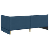 Corner Bed Frame with Headboard Blue 100 x 200 cm Velvet 42016478
