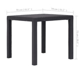 Garden Table Brown 79x79x72 cm Plastic Rattan Look 45603