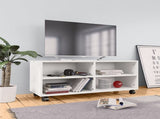 TV Cabinet with Castors White 90x35x35 cm Engineered Wood 800180