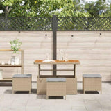 Garden Dining Set Beige Poly Rattan 42007924