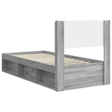 Bed Frame with Storage and Headboard Grey Sonoma 90 x 190 cm 3414264