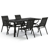 5 Piece Garden Dining Set Black 3095980