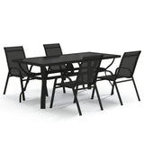 ZNTS 5 Piece Garden Dining Set Black 3095980