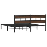 Bed Frame without Mattress with Headboard Brown Oak 200x200 cm 4017158