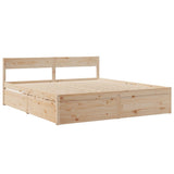 Bed Frame without Mattress 200x200 cm Solid Wood Pine 3282336