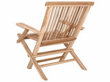 Folding Garden Chair 2 pcs Natural Solid Teak Wood 42028483