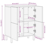 Sideboard 60x33.5x75 cm Solid Rough Wood Mango 4018654
