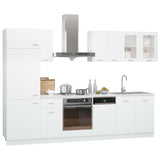 ZNTS 8 Piece Kitchen Cabinet Set White Engineered Wood 3067639