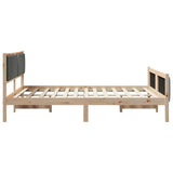Bed frame Brown and dark grey 150 x 200 cm Solid pine wood 3394314