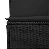 6 Piece Garden Sofa Set with Cushions Black Poly Rattan Acacia 3327695