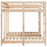 Triple Bunk Bed Frame Brown 140 x 200 cm Solid Pine Wood 3414564