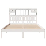 ZNTS Bookcase Bed without Mattress White 150x200 cm King Solid Wood Pine 3322344