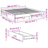 ZNTS Bed Frame with Drawers without Mattress Sonoma Oak 200x200 cm 3280358