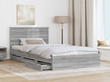 Bed Frame with Drawer Grey Sonoma 100 x 200 cm Engineer Wood 3411150