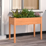 ZNTS Planter with Liner Brown 118x59x76 cm Solid Wood Fir 364234