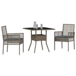 Garden Dining Set 3 pcs Grey Poly rattan 3334927