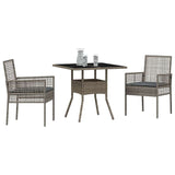 Garden Dining Set 3 pcs Grey Poly rattan 3334927