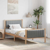 Bed frame Brown and light grey 90 x 190 cm Solid pine wood 878504