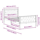 Bed Frame with Headboard Taupe 100 x 200 cm Solid Pine Wood 878422