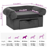 Dog Sofa with Drawer Dark Grey 75x50x38 cm Plush 171079
